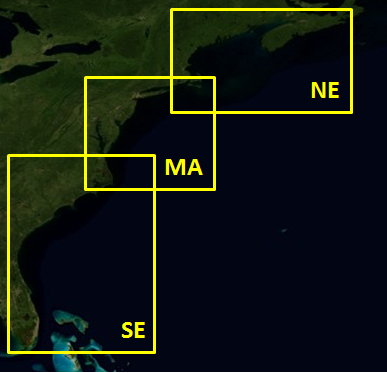 East Coast ecozones map